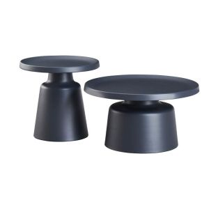 Комплект от 2 холни маси Fl830 сив цвят 50x47см и 70x39см