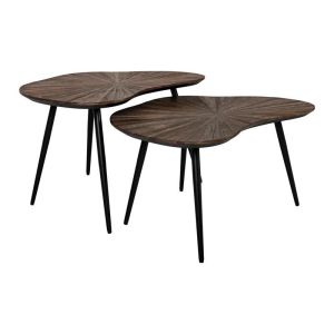 Set of 2 coffee tables Gaia brown color 76X52X45CM and 76X52X38CM