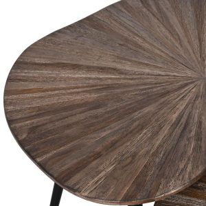 Set of 2 coffee tables Gaia brown color 76X52X45CM and 76X52X38CM