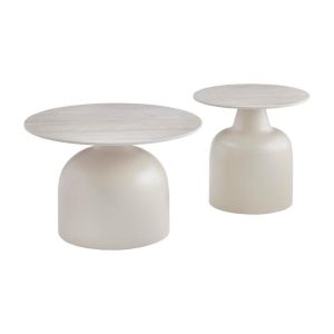 Set of 2 coffee tables Setrina beige-cashmere color 70X46+50X48CM