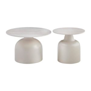 Set of 2 coffee tables Setrina beige-cashmere color 70X46+50X48CM
