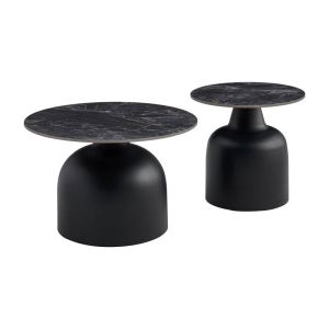 Set of 2 coffee tables Setrina black color 70X46+50X48CM
