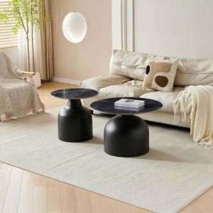 Set of 2 coffee tables Setrina black color 70X46+50X48CM