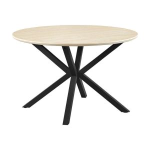 Round dining table FL2537 with ceramic surface and metal legs white-black 120X75CM