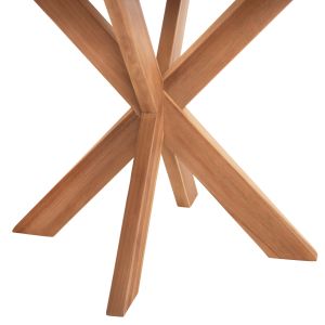Кръгла трапезна маса тиково дърво в естествен матиран финиш D130x75hcm HM9868