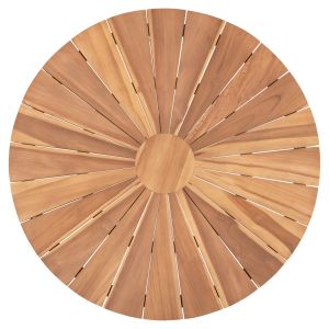 Кръгла трапезна маса тиково дърво в естествен матиран финиш D130x75hcm HM9868