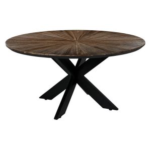 Round coffee table Gaia brown color 90X90X45CM