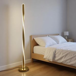 Jounko LED metal lantern in gold color D20x130cm