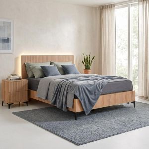 Легло Alicante натурален цвят канела дъб 150X210X110СМ (140X200)