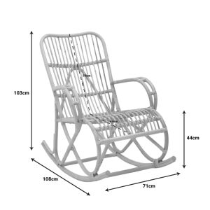 Rocking chair Cormeny natural color rattan Pe 108x71x103cm