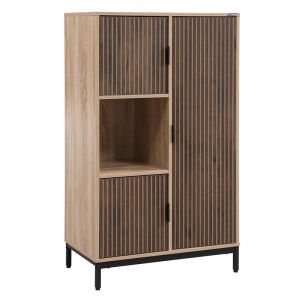 Metal showcase Rythmos Sonoma - walnut color 70X40X120CM