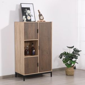 Metal showcase Rythmos Sonoma - walnut color 70X40X120CM