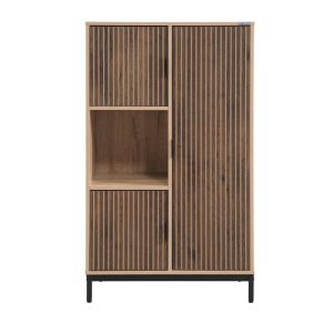 Metal showcase Rythmos Sonoma - walnut color 70X40X120CM