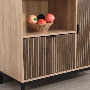 Metal showcase Rythmos Sonoma - walnut color 70X40X120CM