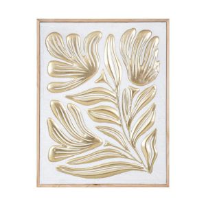 Metal plate with leaves FL1946 white-gold color 67X4X86CM