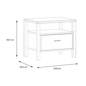 Нощно шкафче Terrano ривиера цвят дъб 55X40X49СМ