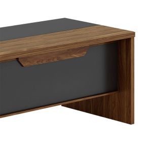 Office desk Oscar with right corner walnut/anthracite color 200x180x76cm