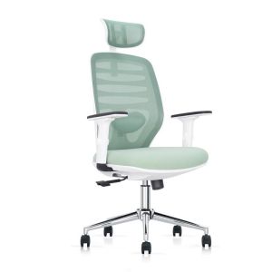 Office chair FL8036 light green fabric white 64X64X120-128CM
