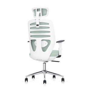 Office chair FL8036 light green fabric white 64X64X120-128CM