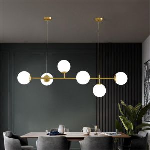 Chandelier Bemfy led golden metal 120x15x15cm