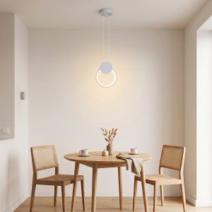 Chandelier Ganden led metal in white color D26.5x20cm
