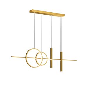 Chandelier Neron led golden metal 100x25x26cm