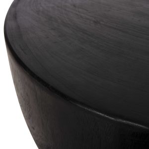 Помощна маса Pompu масивно дърво суар в черно D58x34hcm HM9794,02