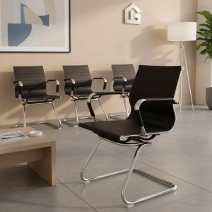 Visitor office chair Valter black eco-leather 55.5x52x95.5cm