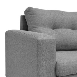 Reversible corner sofa Maneli with textile fabric, anthracite color 196x138/77x82cm