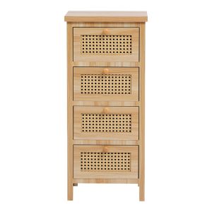 Скрин от скандинавски бор, ратан в естествен цвят, 34.5x26x78.5 см