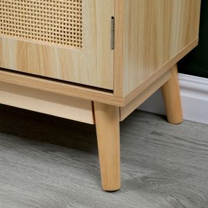 Скрин от скандинавски бор, ратан в естествен цвят, 34.5x26x78.5 см