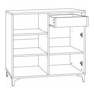 Скрин с чекмеджета Lumina 93 1F2V цвят тютюн 93X40X90СМ