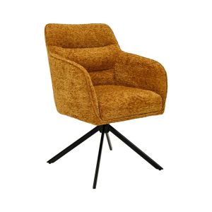 Chloe chair, mustard color, fabric, with metal legs, 57X61X85CM