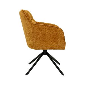 Chloe chair, mustard color, fabric, with metal legs, 57X61X85CM
