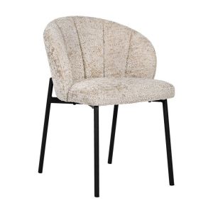 Elysia chair with metal legs and beige fabric 59X57X82CM