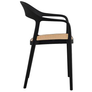Ember chair with UV protection Pp beige-black 52.5x56.5x81cm