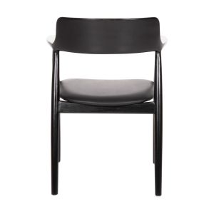 Kween chair HM9634.02 made of mahogany wood and seat made of black eco-leather 58x53x80hcm