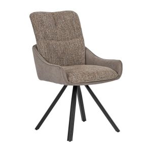 Santi Duo chair with metal legs and brown fabric 65X55X90CM