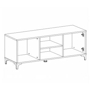 Тв шкаф Aura 138 2V тютюнев цвят с кашмир 138X50X40СМ
