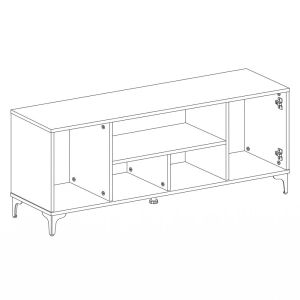 Тв шкаф Aura 183 2V тютюнев цвят с кашмир 183X50X40СМ