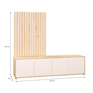 Тв шкаф Stonex Artisan Oak с пясъчен цвят 189X42X170СМ