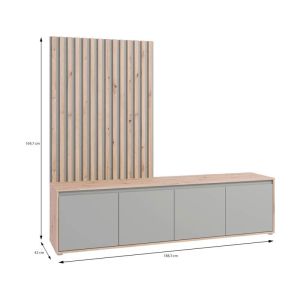 Тв шкаф Stonex Artisan Oak с цвят сайдия 189X42X170СМ