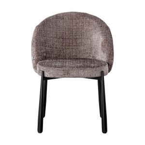Dining chair 1822 beige-brown fabric with black metal legs 63X60X83CM