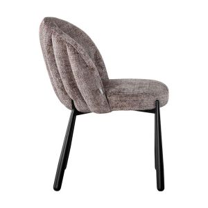 Dining chair 1822 beige-brown fabric with black metal legs 63X60X83CM