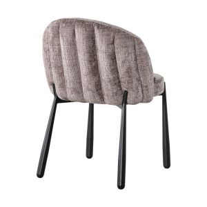 Dining chair 1822 beige-brown fabric with black metal legs 63X60X83CM