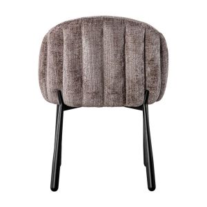 Dining chair 1822 beige-brown fabric with black metal legs 63X60X83CM