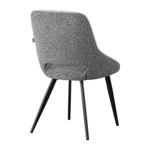 Dining chair 1859 gray-gray light fabric with black metal legs 63X60X89CM