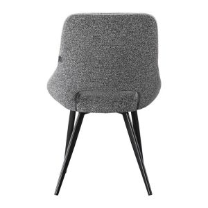 Dining chair 1859 gray-gray light fabric with black metal legs 63X60X89CM
