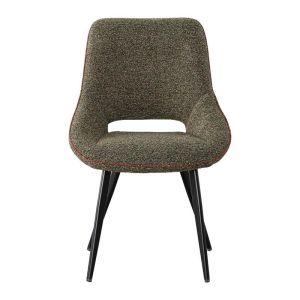 Dining chair 1859, burgundy fabric with black metal legs, 63X60X89CM