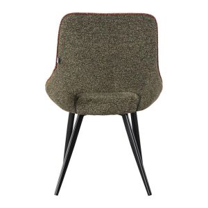 Dining chair 1859, burgundy fabric with black metal legs, 63X60X89CM